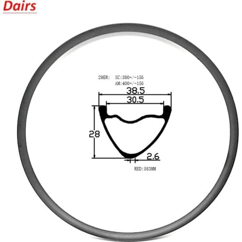 Graphene 29er carbon mtb rim 400g UD 3K carbon disc rims 28x38.5mm tubeless bicycle rim 24 28 32 36H V-ring carbon bike rims