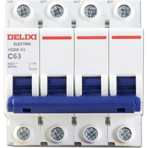 HDBE634C63 HDBE-63 C 4P 63A 4P | 63A | C | 6KA HDBE-63 miniature circuit breaker