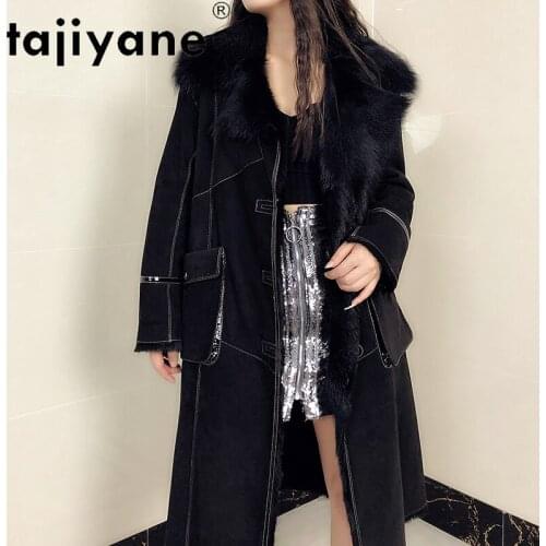 Coats Jackets and Women Winter 2021 Natural Goat Skin Jacket Woman Real Goat Sheep Fur Long Clothes Mujer Parkas TN921