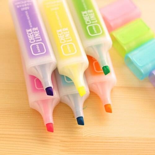 10 Pcs/Pack Highlighter Cute Kawaii Markers Fluorescent Pen Water Color Pen For Painting School Supplies Japanese Stationery