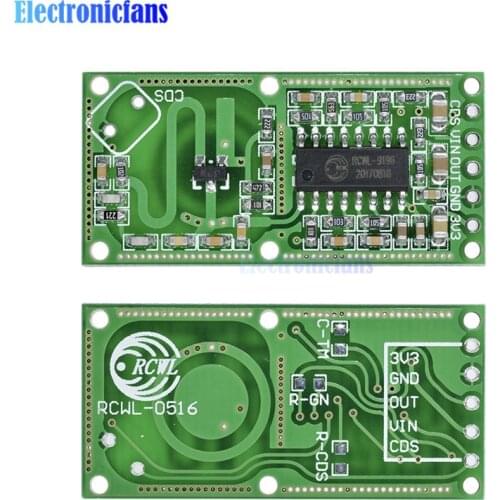 2Pcs RCWL-0516 RCWL 0516 Microwave Radar Sensor Human Sensor Body Sensor Module Induction Switch Module Output 3.3V