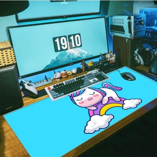 Cute cartoon unicorn Extra Large Mouse Pad Big Computer Mousepad Anti-slip Natural Rubber with Locking Edge Gaming Mouse Mat