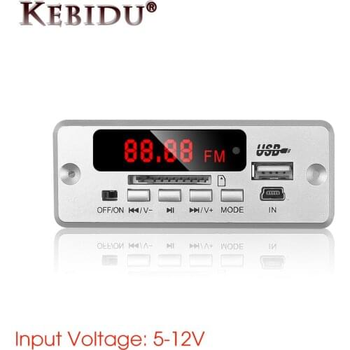 Kebidu Wireless Bluetooth 5.0 MP3 Decoding Board Module Car USB MP3 Player TF Card Slot USB FM Remote Decoding Board Module