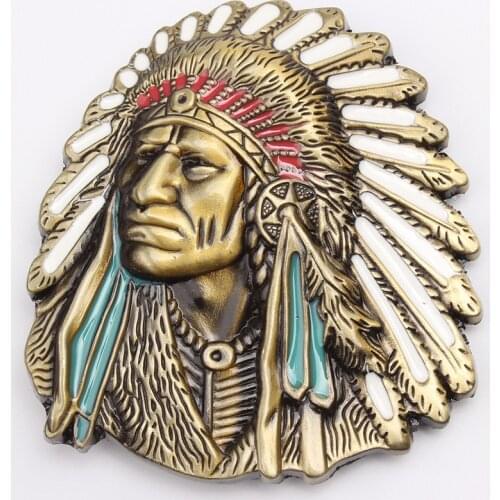 Indian head belt buckle Belt DIY accessories Western cowboy style Smooth belt buckle k1