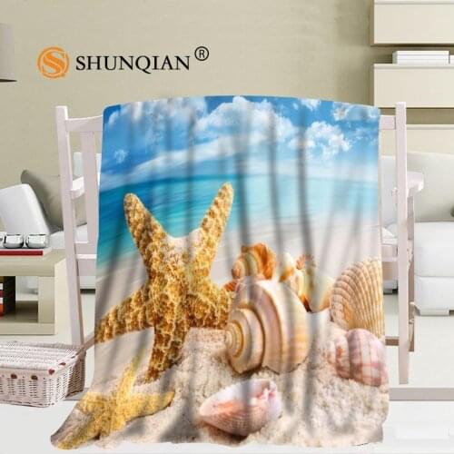 New Arrive Custom Beach shells Blankets Travel Sofa Falafel Blankets Soft Fluffy Warm 56x80inch 50X60inch 40X50inch Best gift