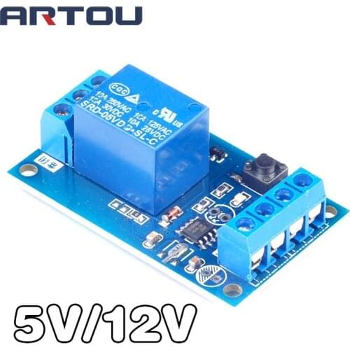 5V 12V Single Bond Button Bistable Relay Module Modified Car Start and Stop Self-Locking Switch One Key