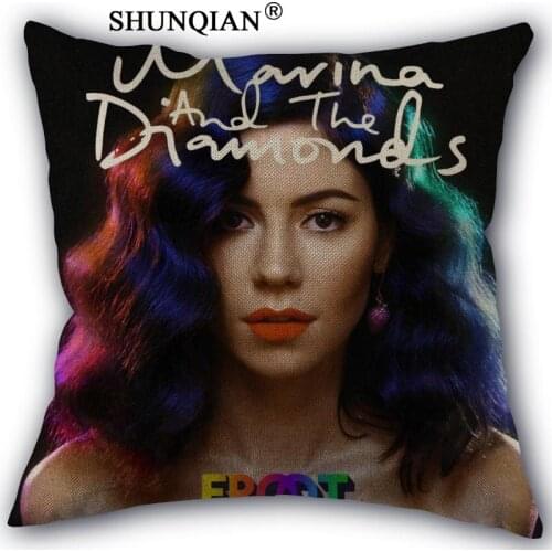 Hot Sale Custom Marina And The Diamonds pillowcases 18x18 Inch Woven Cotton Linen Chair Seat Throw Pillow Cover pillowcase