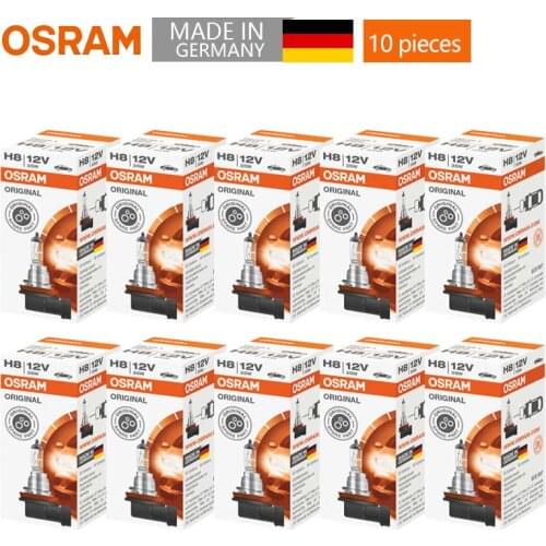 OSRAM Original H8 Halogen lampStandard Auto Fog Lamp Replacement Car Light Bulb 12V 35W 64212 3200K (10 Pieces)