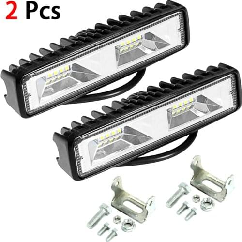 2PCS LED Fog Lights New 18W 12V Work Light Bar Spotlight Flood Lamp Driving Offroad fog light for Jeep Toyota SUV 4WD Boat Truck