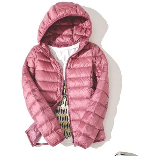 New Women Thin Down Jacket White Duck Down Ultralight Jackets Autumn And Winter Warm Coats Female Portable Outwear