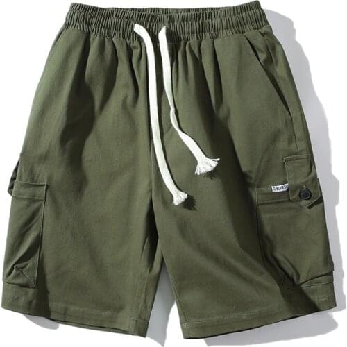 2021 New Spring Summer Men Cargo Shorts Oversized Beach Cargo Shorts Casual Male Sportswear Shorts Homme Clothing Knee Length