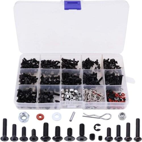 FBIL-500Pcs Universal RC Screw Kit Screws Assortment Set, Hardware Fasteners for Traxxas Axial Redcat HPI Arrma Losi