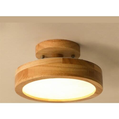 Led Ceiling Lamp Solid Wood Circular Aisle Entrance Hall Entrance Hallway Corridor Cloakroom Ceiling Decorative Lighting Nordic