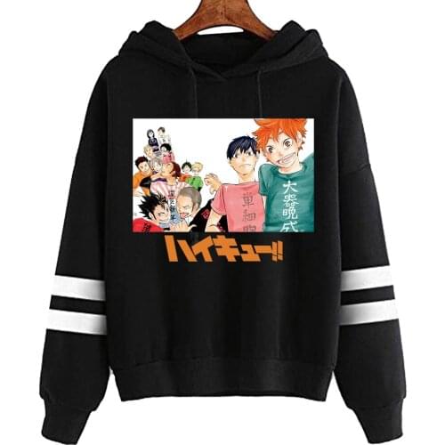 Haikyuu Printed Men/women Sweatshirt Hoodies Striped Casual Hooded Sweatshirt Pullover Tops