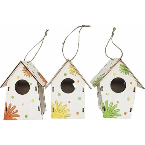 Creative Wooden Bird House 5 Styles Birds Nest Bird Cage Diy Pet Bird Feeder Tray Warm Parrot Nest Houses Pet Bedroom