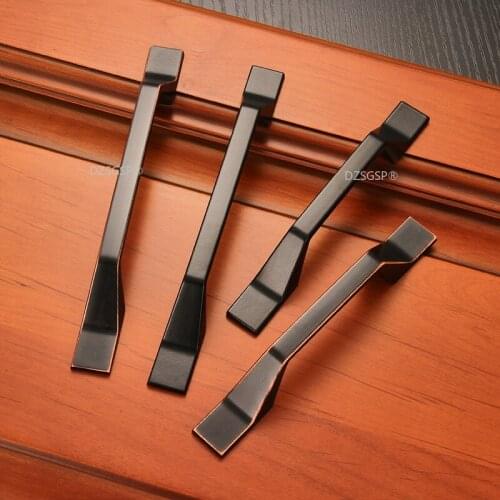 U Type Black Zinc Alloy Chinese antique Cupboard Kitchen Hardware Cabinet Drawer Pulls Closet Furniture Handles Box Knob