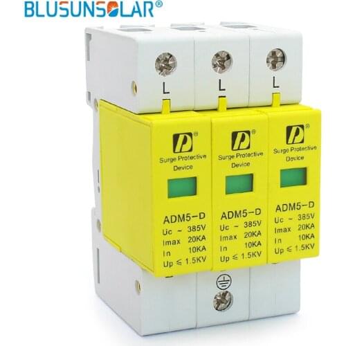 High quality 3P 20KA 110V 220V 385V AC Din Rail SPD Surge Protection anti-lightning surge protection device Over Voltage