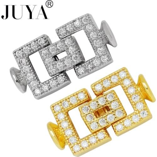 JUYA 5 Pcs\lot Fastener Clasps For Jewelry Making AAA Cubic Zirconia Lobster Claw Hooks Connectors DIY Handmade Jewelry Findings