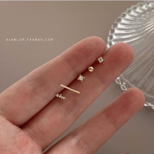 ​ZDMXJL 2021 New Fashion Womens Earrings Fine Simple Zircon Suit Earrings For Women Girl Jewelry Gifts Wholesale