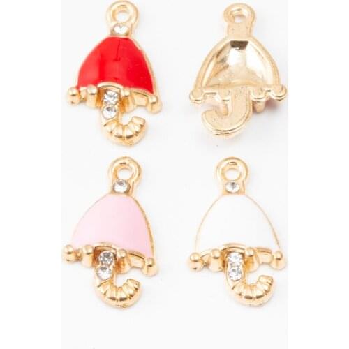 10pcs Enamel umbrella Charm Pendant For Women Necklace Pendant Making Alloy Beads Fit Bracelet DIY Jewelry Accessory js2184