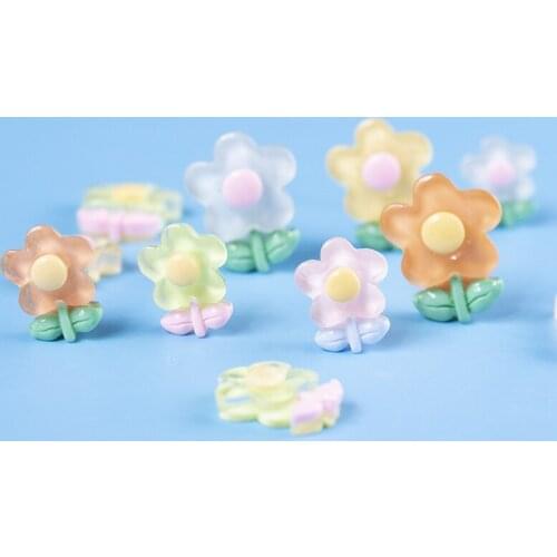 10Pcs/Lot Cartoon Flower Hairpin Decorative Material Slime Charms Filler For Children Charms Modeling Clay DIY Accessory