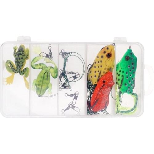 13pcs Plastic Frog Lure Fishing Baits Sea Fishing Crankbaits Hooks Lifelike