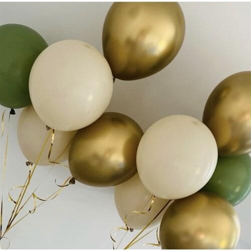 19pcs Olive Green Latex Balloons Garland Arch Kit Retro Bean Balloon Set Birthday Wedding Party Holiday Celebration Decorations