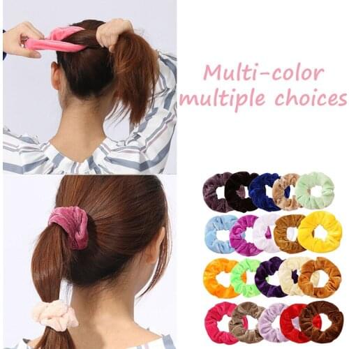 2021 New 1 Pcs Fabric Headband Soft Velvet Fabric Elastic Hair Bands Ponytail Holde For Women Or Girls Chic Headwear Hair