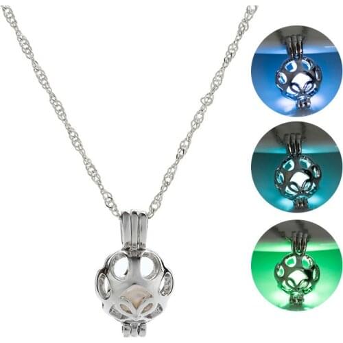 3 Color Glowing In The Dark Necklace Luminous Hollow Pendant Necklace Fashion Delicacy Jewelry for Men Women Gifts 2019