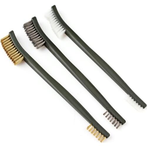 3pcs Mini Hand Wire Brush Set Steel Brass Nylon Cleaning / Polishing Details / Metal Rust Brush / Light Scrubbing