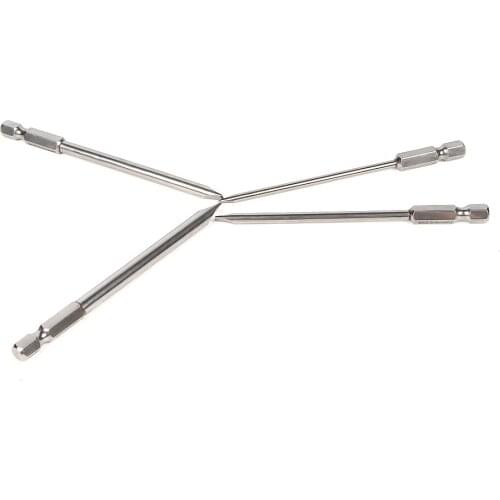 4pcs 1/4 Inch Hex Shank 100mm Slotted Screwdrivers Bits 3mm-6mm S2 alloy steel Magnetic Flat Head Slotted Tip Screwdrivers Bits