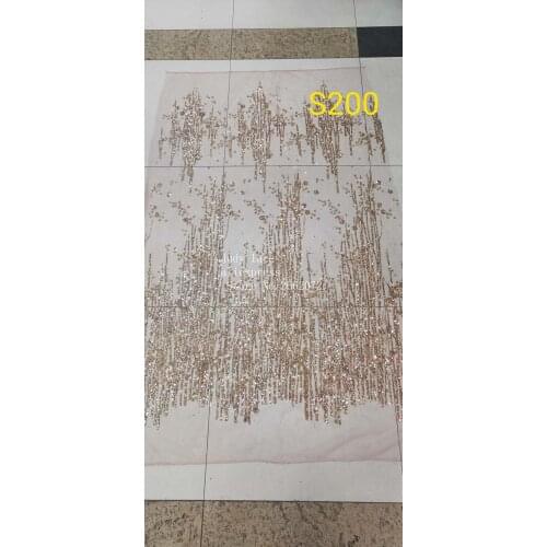 5yards/bag Champagne color irregular line spots fashion French glitter fabric used for wedding dresses QJ18