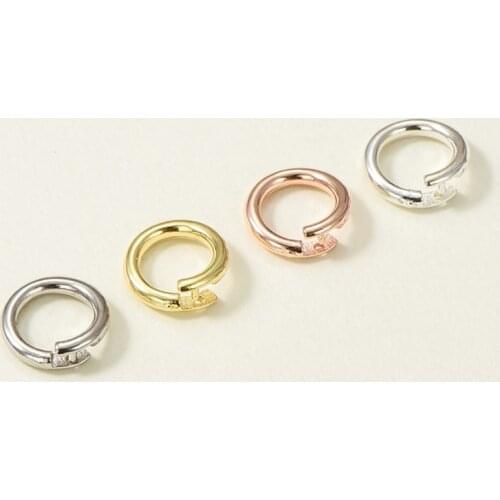 6-10mm 5pcs 925 silver gold color circles Jump Rings Single Loops Open Jump Rings For DIY connector Making Jewelry Accessories