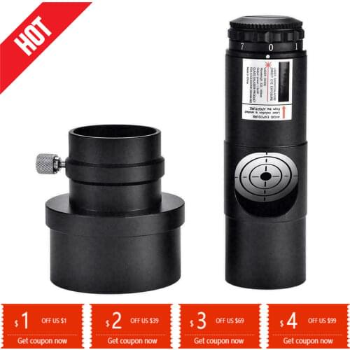 1.25" Laser Collimator 2 Inch Sleeve Adapter Newton Reflector Telescope Accessories Laser Collimation With 7 Brightness Levels