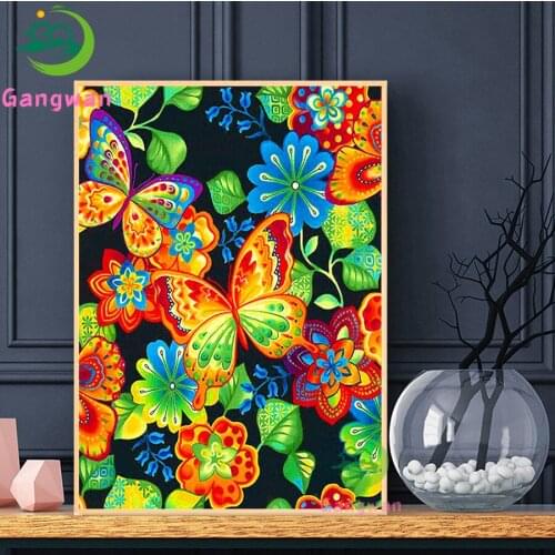 Diamond Embroidery Puzzle gift decor 5d,Full,Round Diamond Painting square Rhinestone,Mosaic Abstract colorful Butterfly Pattern