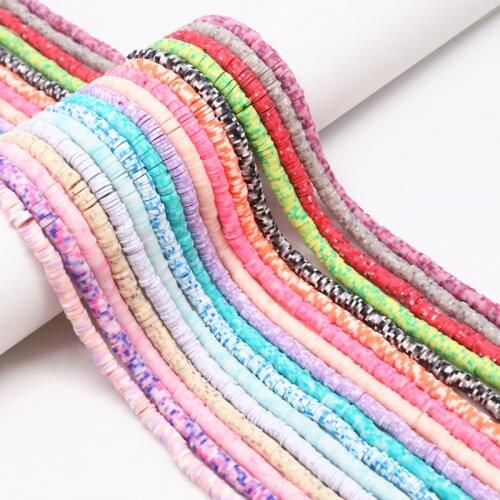 Polymer Clay Beads 6mm Flat Round Rubber Clay Spacer Beads Craft for Boho DIY Jewelry Making Findings Bracelet Accessory