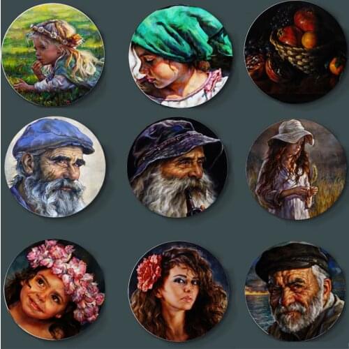 Alessandro Granata Painting Decorative Plate High-End Art Background Plate Ceramic Artwork Home Bar Restaurant Wall Plate
