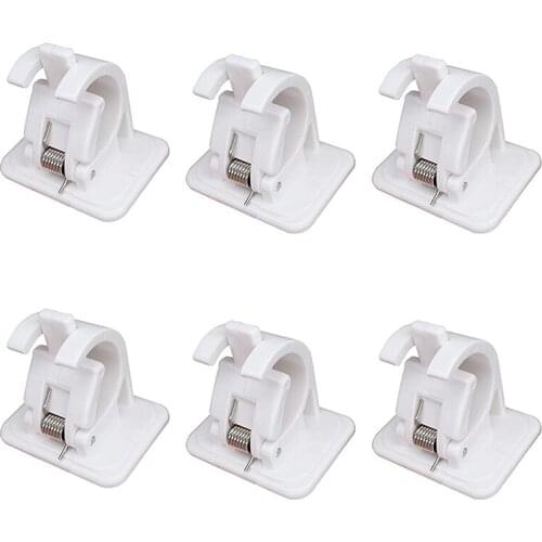 Rod Holder Pipe Clamp Wall Mount with Self Adhesive No Drilling for Shower Curtain Tube in Home,Kitchen,Garage Storage