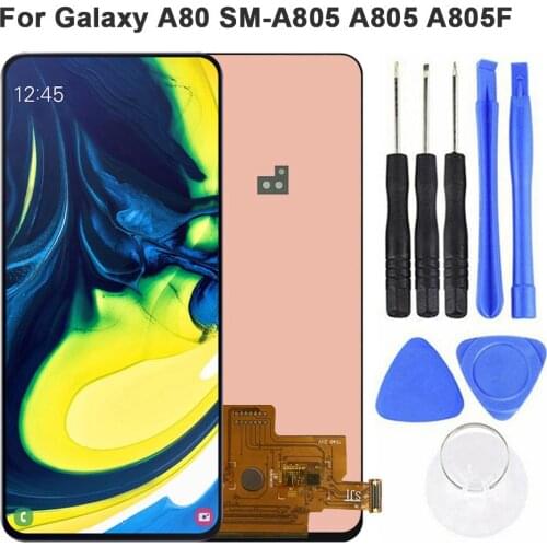 AMOLED For Samsung Galaxy A80 A805F/DS A805F A805FD A805A LCD Display Touch Screen Digitizer Assembly For Samsung A 80 lcd