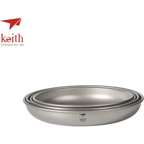 Keith Titanium 4 Pcs In 1 Saucer Dishes Set Outdoor Tableware Camping Hiking Plates Cutlery Picnic 300ml-450ml