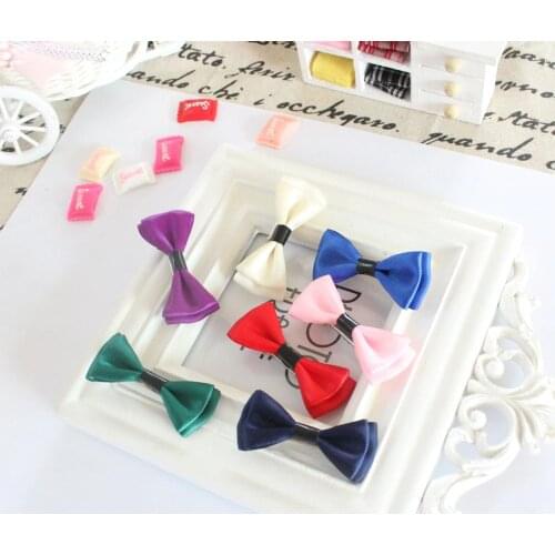 Korean high-grade fabric bowknot pet accessories dog and cat clip barrette wholesale pet hairpin 100pcs
