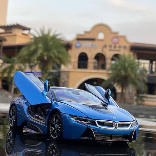 RASTAR 1:24 BMW I8 alloy car model Diecasts & Toy Vehicles Collect gifts Non-remote control type transport toy