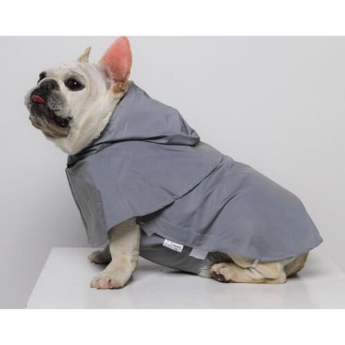 Fashion Reflective Hooded Dog Raincoat Waterproof Pet Two-legged Cloak Rain Coat French Bulldog Corgi Teddy Dog Poncho Clothes
