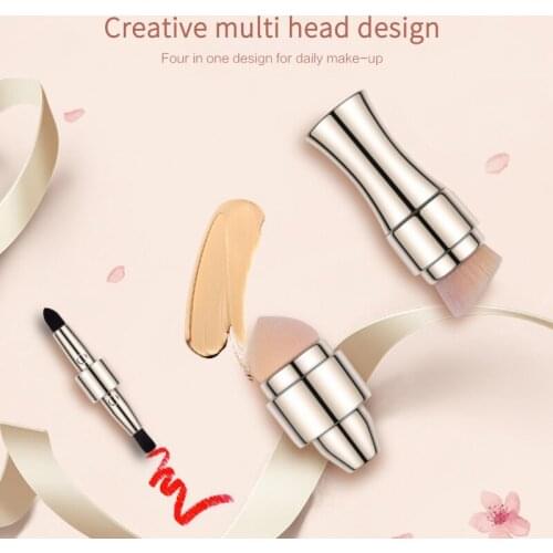 New Four-in-one Brush Multifunctional Portable Makeup Brush Beauty Tool Foundation Brush Eye Shadow Brush Blush Brush Lip Brush