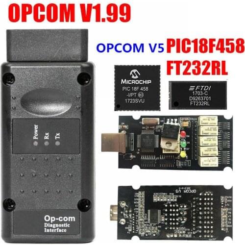OPCOM V1.99 For Opel OP COM V1.99 flash firmware update OPCOM V1.99 PIC18F458 FIDI for CAN BUS OBD OBD2 Scanner Tool