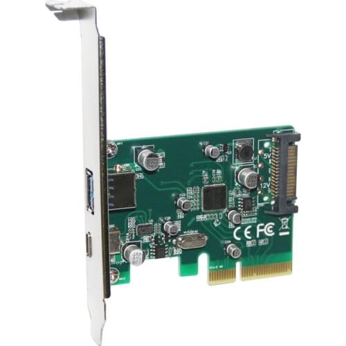 PCI-e to usb3.1 Type-c expansion card Riser PCIe to usb3.1 Type-c+Type-A port adapter card high speed and stability
