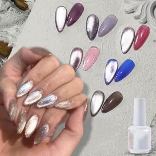 7ML Crystal Cat Eye Gel Transparent Gel Polish Varnished Hybrid Nails Manicure Sequins Soak Off UV Nail Art Gel Nail Polish