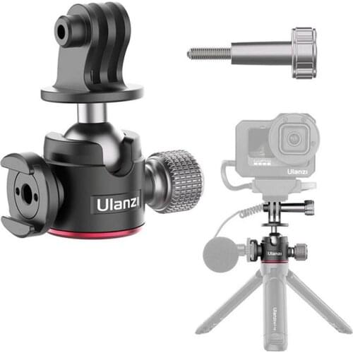 For Ulanzi U-130 Action Camera Ballhead With Cold Shoe For Microphone Adjustable Tripod Head Ballhead Balancer Accessories