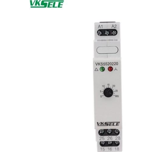 VKS5520 DIN Rail time relay 5A 30s 60s 220V 24-240V electronic Star-delta time relay