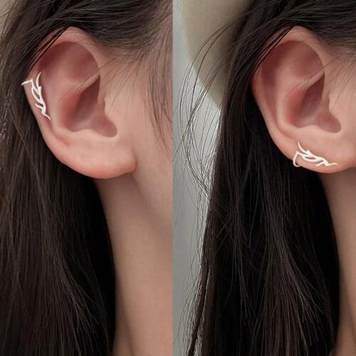 Karopel New Korean Version Simple Clip Earrings for Women Ear-Hole-Free Leaves Couples Without Pierced Ear Clip Earrings